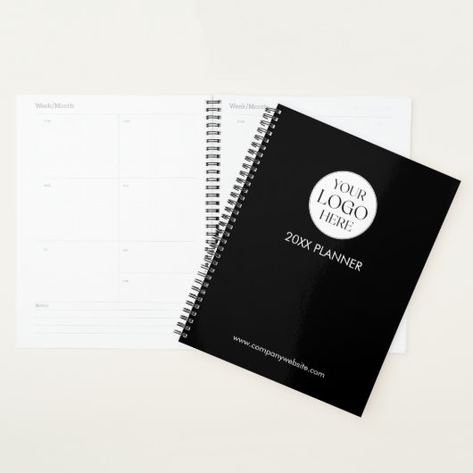 Personalized Company Business Logo Template Black Planner (Display)