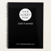 Personalized Company Business Logo Template Black Planner (Voorkant)