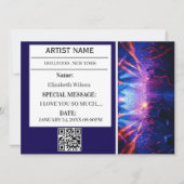 Personalized Concert Ticket Gift Event Ticket Kaart (Voorkant)