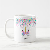 Personalized Confetti Unicorn Mug – Polka Dot mug Koffiemok (Links)