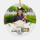 Personalized Congrats Graduate Gift Custom Photo Keramisch Ornament (Voorkant)