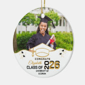 Personalized Congrats Graduate Gift Custom Photo Keramisch Ornament (Links)