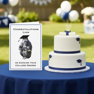 Personalized Congratulations Degree Funny Gorilla Kaart