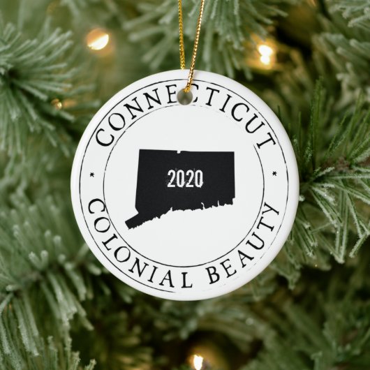 Personalized Connecticut Christmas Ornament! Keramisch Ornament (Boom)