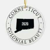Personalized Connecticut Christmas Ornament! Keramisch Ornament (Voorkant)