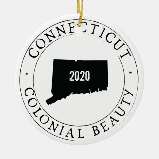 Personalized Connecticut Christmas Ornament! Keramisch Ornament (Voorkant)