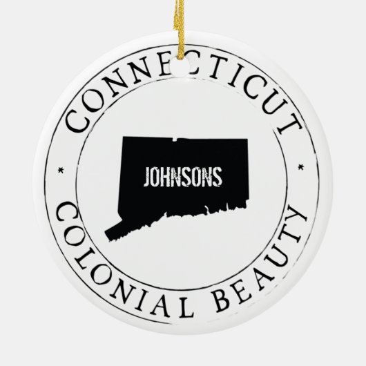 Personalized Connecticut Christmas Ornament! Keramisch Ornament (Achterkant)