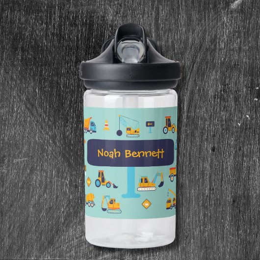 Personalized Construction Truck Bottle for Boys Waterfles