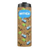 Personalized Construction Vehicles & Workers Thermosbeker (Voorkant)