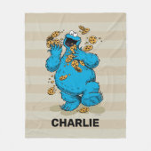 Personalized Cookie Monster Crazy Cookies Fleece Deken (Voorkant)