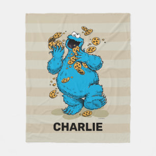 Personalized Cookie Monster Crazy Cookies Fleece Deken