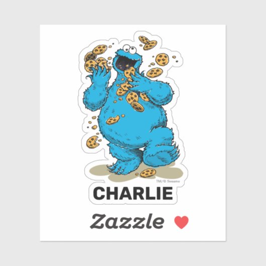 Personalized Cookie Monster Crazy Cookies Sticker (Vel)
