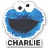 Personalized Cookie Monster | Watercolor Sticker (Voorkant)
