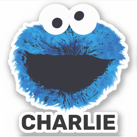 Personalized Cookie Monster | Watercolor Sticker (Voorkant)