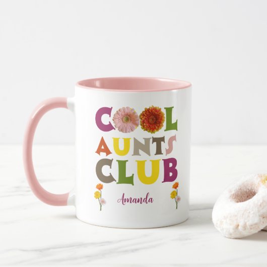 Personalized Cool Aunts Club Coffee Mok (Met donut)