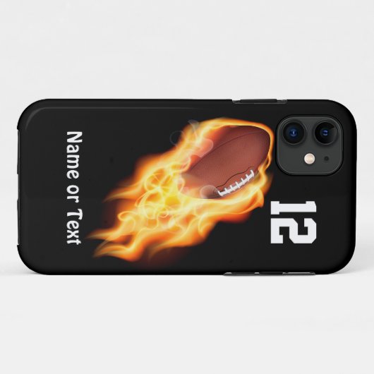 PERSONALIZED Cool Flaming Football iPhone 5S Case (Achterkant (horizontaal))