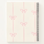 Personalized Coquette Blush Pink Bow Ribbon  Notitieboek (Achterkant)