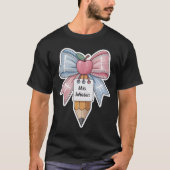Personalized Coquette Bow Teacher Back To School T-shirt (Voorkant)