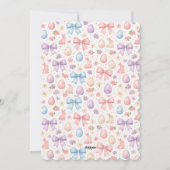 Personalized Coquette Bunny & Pink Bow Easter Feestdagenkaart (Achterkant)