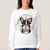 Personalized Coquette Hand Drawn French Bulldog Trui (Voorkant)