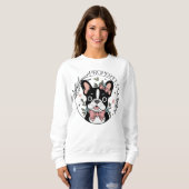 Personalized Coquette Hand Drawn French Bulldog Trui (Voorkant volledig)