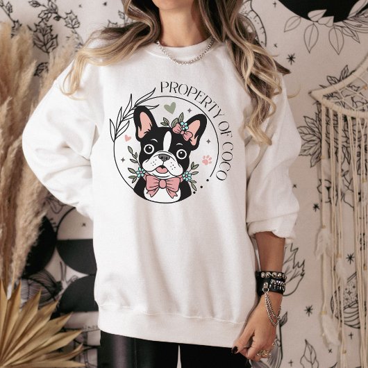 Personalized Coquette Hand Drawn French Bulldog Trui