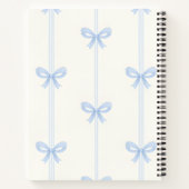 Personalized Coquette Pastel Soft Blue Ribbon Bow  Notitieboek (Achterkant)