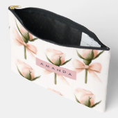 Personalized Coquette Pattern Blush Rose & Bow  Etui (Open)