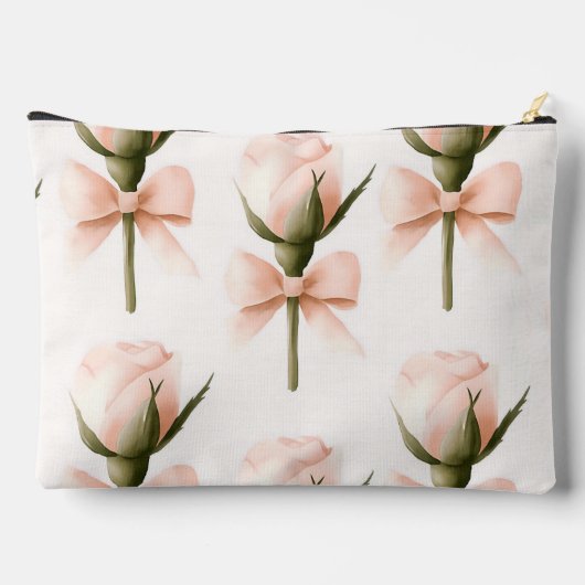 Personalized Coquette Pattern Blush Rose & Bow  Etui (Achterkant)