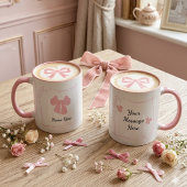 Personalized Coquette Pink Bow Coffee Mug Mok