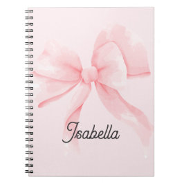 Personalized Coquette Pink Bow Girl Notitieboek