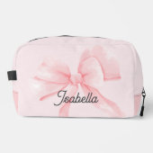Personalized Coquette Pink Bow Girl Toilettasje (Voorkant)