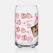 Personalized Coquette Teddy Bear Pink Aesthetic Blikvorm Glas (Rechts)