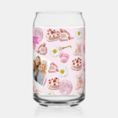 Personalized Coquette Teddy Bear Pink Aesthetic Blikvorm Glas (Links)