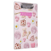 Personalized Coquette Teddy Bear Pink Aesthetic Klembord (Rechts)