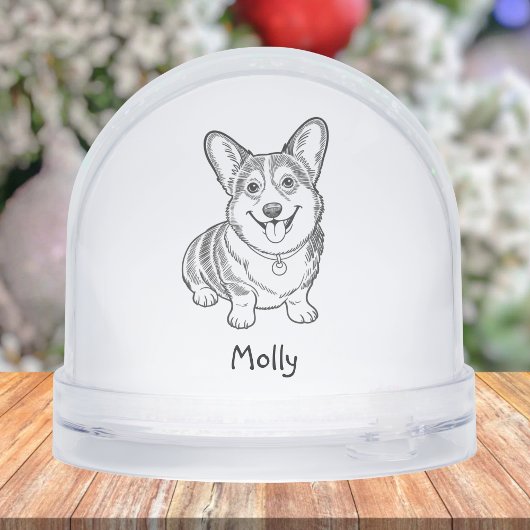 Personalized Corgi Dog Christmas Sneeuwbol