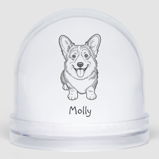 Personalized Corgi Dog Christmas Sneeuwbol (Voorkant)
