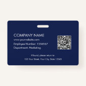 Personalized Corporate Business Logo Modern ID Badge (Achterkant)