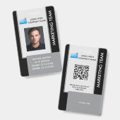 Personalized Corporate Employee ID Badge black (Voor- en achterkant)