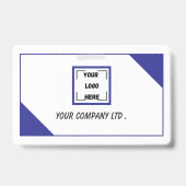Personalized Corporate Employee ID Badge Blue (Achterkant)
