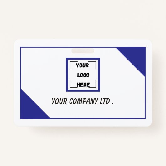 Personalized Corporate Employee ID Badge Blue (Achterkant)