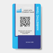 Personalized Corporate Employee ID Badge Blue (Achterkant)