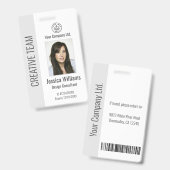 Personalized Corporate Employee ID Badge Gray (Voor- en achterkant)
