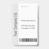 Personalized Corporate Employee ID Badge Gray (Achterkant)