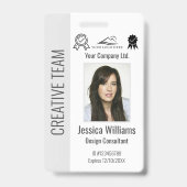 Personalized Corporate Employee ID Badge Gray (Front)