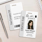 Personalized Corporate Employee ID Badge Gray