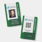 Personalized Corporate Employee ID Badge green (Voor- en achterkant)