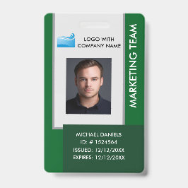 Personalized Corporate Employee ID Badge green