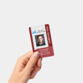 Personalized Corporate Employee ID Badge Red (Handheld)