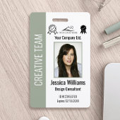 Personalized Corporate Employee ID Sage Green Badge